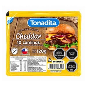 Queso Cheddar Laminado Tonadita 120 g